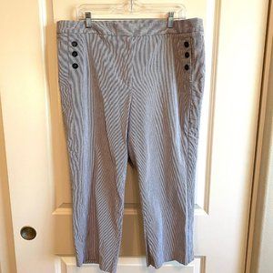 Navy stripe Capri pants